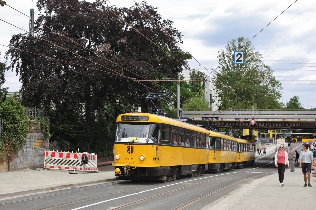 Dresden, Tatra T4D-MT № 224 201; Dresden — Opening of the new tram line at Oskarstraße (04-06.07.2019)