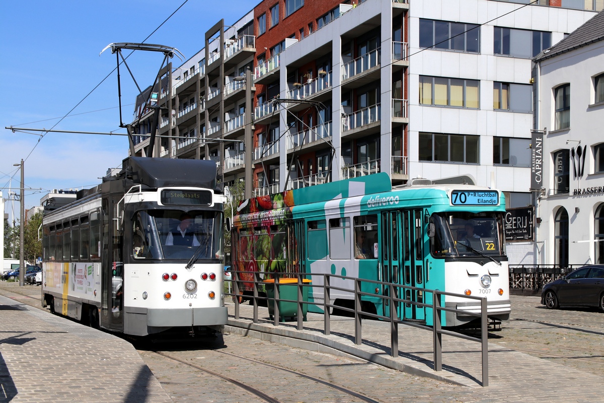 Antwerpen, BN PCC Gent (modernised) № 6202; Antwerpen, BN PCC Antwerpen № 7007; Antwerpen — Excursion with Ghent trams 6202 and 42 (15/09/2019)