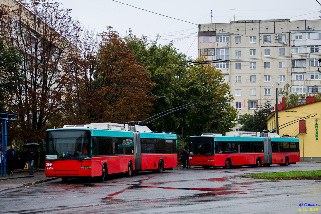 Tšernivtsi, Hess SwissTrolley 2 (BGT-N1) № 399; Tšernivtsi, Hess SwissTrolley 2 (BGT-N1) № 391; Tšernivtsi — Repair of Nezalezhnosti avenue, changing the route of routes 1, 5, 11.; Tšernivtsi — Terminal stations