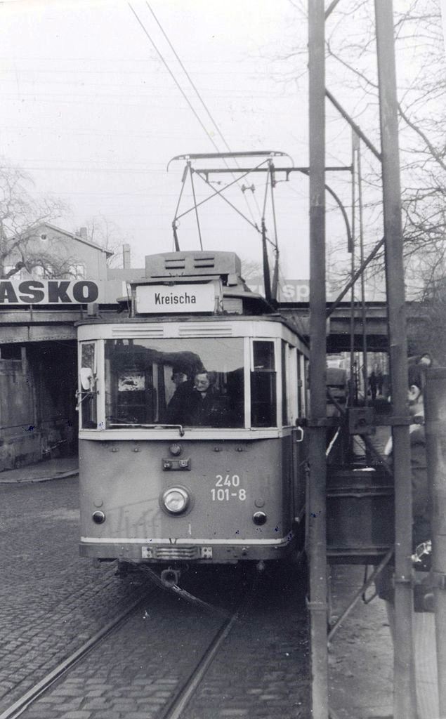 Дрезден, Двухосный моторный Busch/SSW № 240 101; Дрезден — Междугородная трамвайная линия «Локвицталбан» Нидерседлиц — Крайша (1906-1977); Дрезден — Старые фотографии (трамвай)