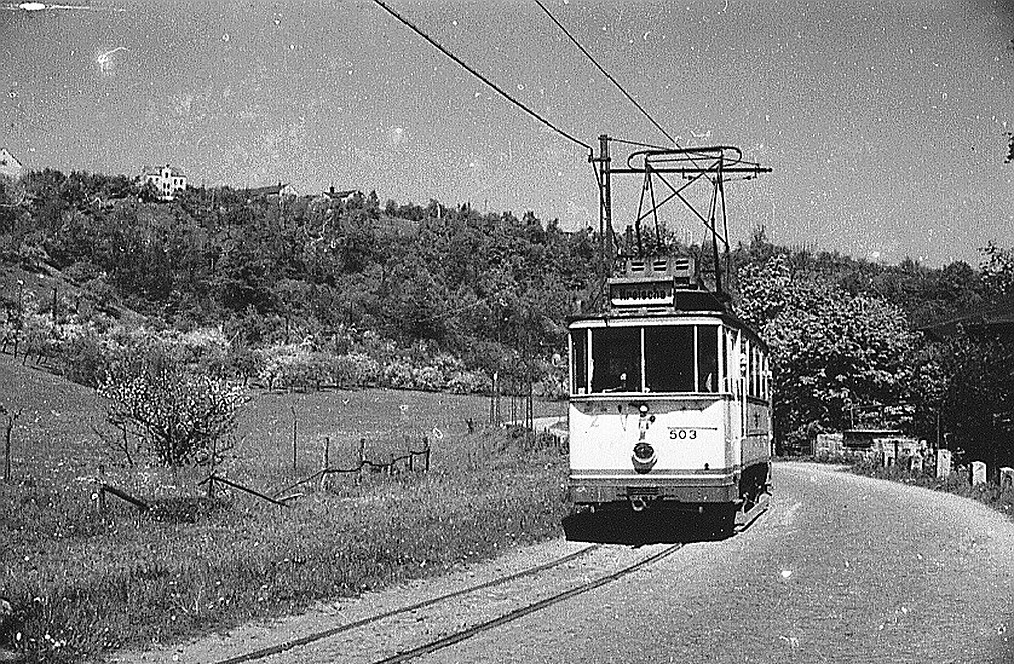 Дрезден, Двухосный моторный Busch/AEG № 503; Дрезден — Междугородная трамвайная линия «Локвицталбан» Нидерседлиц — Крайша (1906-1977); Дрезден — Старые фотографии (трамвай)