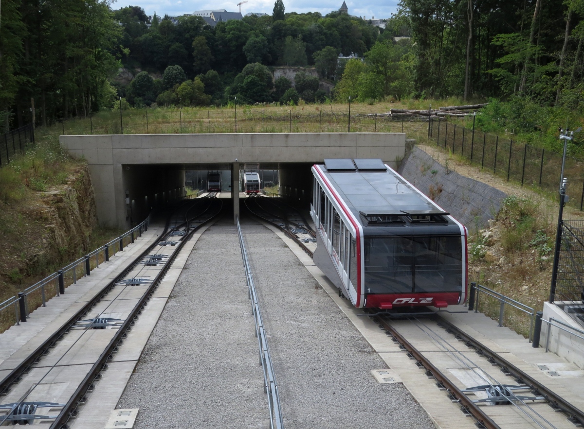 Luxembourg, Doppelmayr* Nr. 1; Luxembourg — Funicular Pfaffenthal — Kirchberg