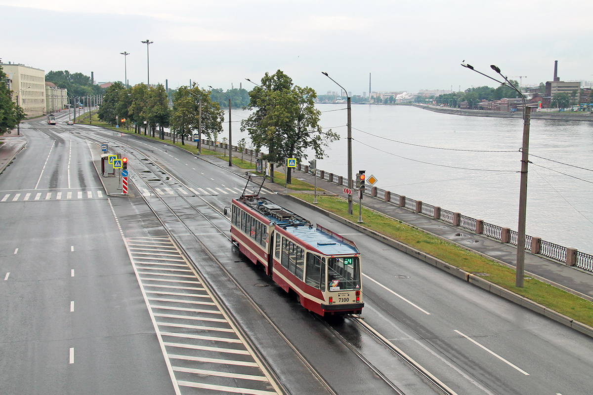 Санкт-Петербург, 71-151А (ЛВС-97А-01) № 7100; Санкт-Петербург — Трамвайные линии и инфраструктура