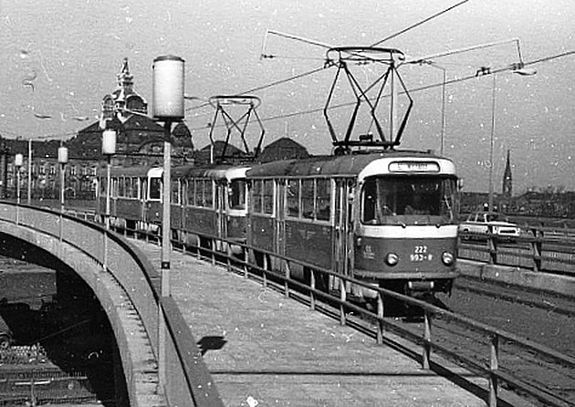 Дрезден, Tatra T4D № 222 993; Дрезден — Старые фотографии (трамвай)