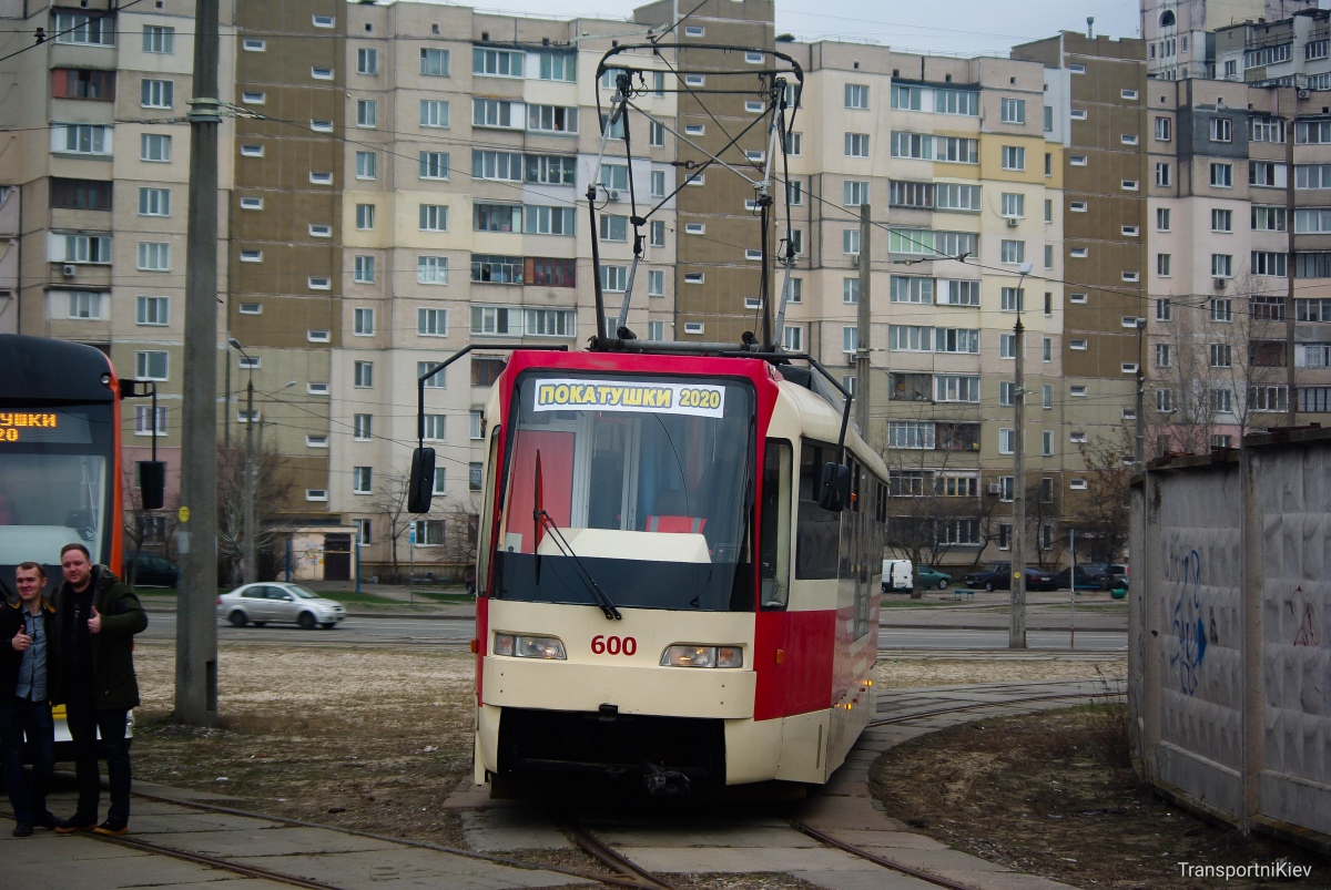 Kyjev, T3UA-3 “Kashtan” č. 600; Kyjev — Trip on trams KT3UA, К1М6 and T3UA-3 7th 07.03.2020