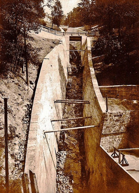 Karlovy Vary — Non-realized project of rack railway Tři kříže (1912/1913) • Nerealizovaný projekt ozubnicové dráhy Tři kříže (1912/1913); Karlovy Vary — Old photos • Staré fotografie