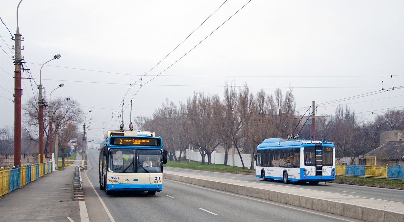 馬里烏波爾, Dnipro T103 # 211; 馬里烏波爾, AKSM 321 (BKM-Ukraine) # 1409