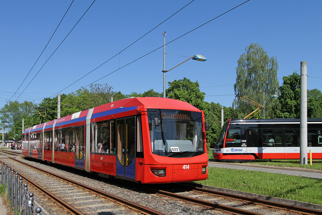 Chemnitz, Bombardier 6NGT-LDZ č. 414; Chemnitz — Trams from other cities • Fahrzeuge aus anderen Städten
