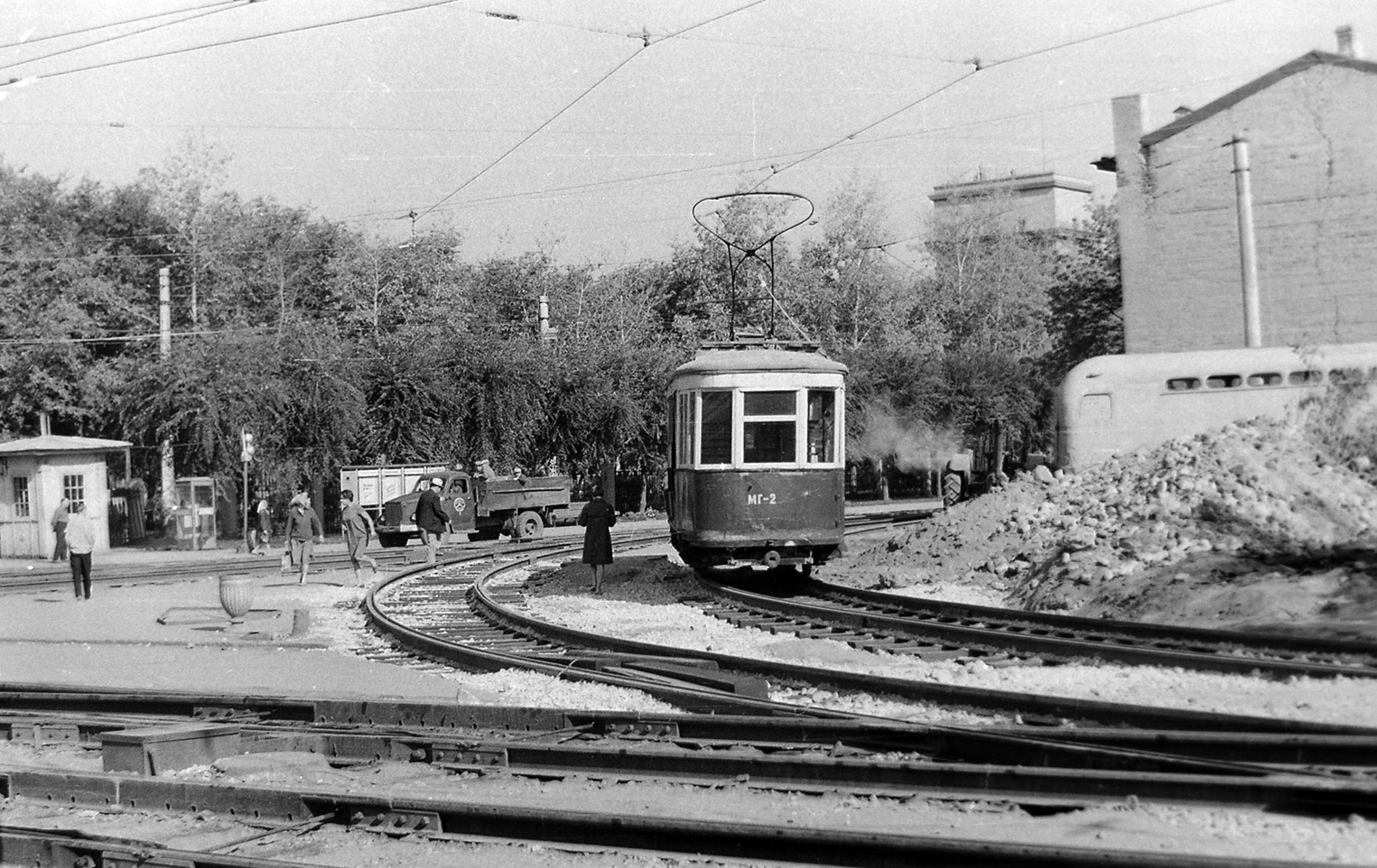 Samara, Kh № МГ-2; Samara — Construction and repairs of tram lines; Samara — Historical photos — Tramway and Trolleybus (1942-1991)