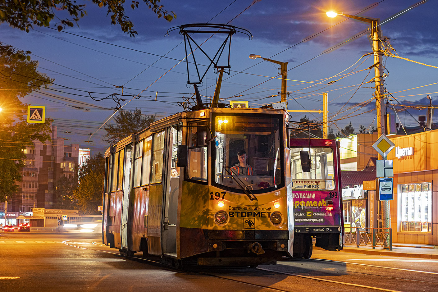 Irkutsk, 71-605ТН (КТМ-5М3Р8) # 197; Irkutsk — Night and evening photos