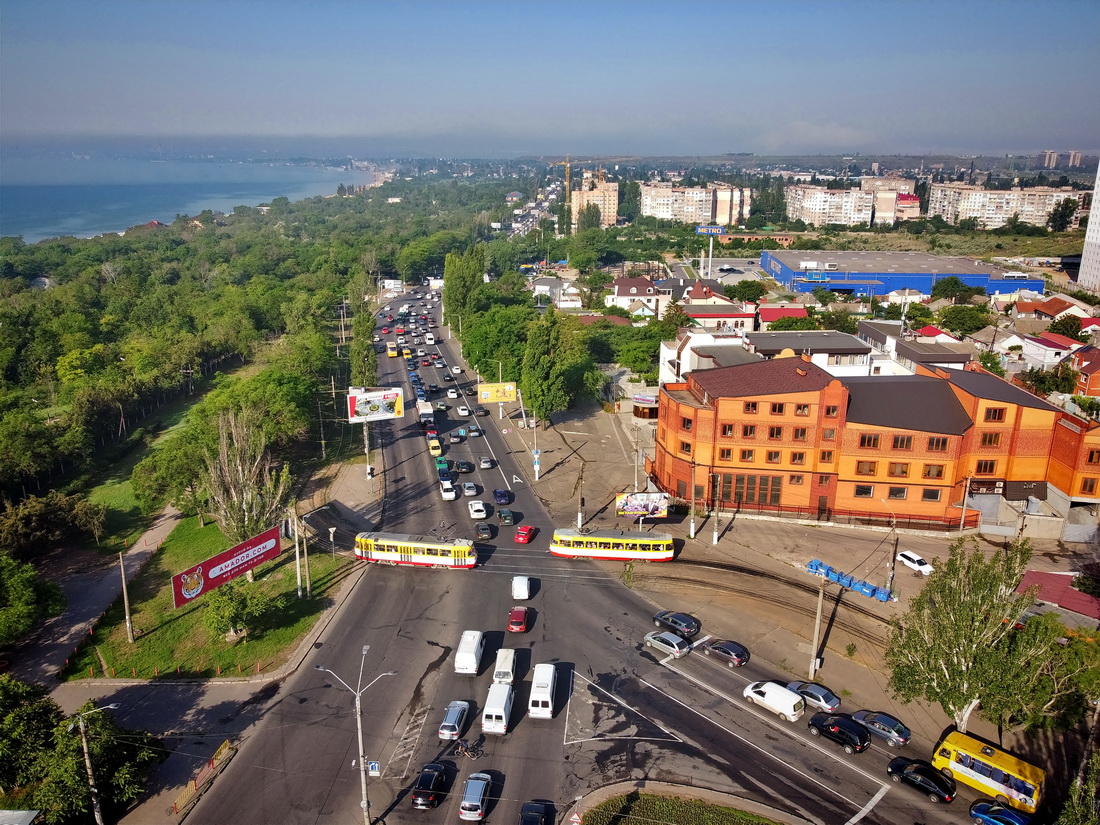Одеса — Трамвайні лінії: Пересип → Центроліт; Одеса — Електротранспорт Одеси з висоти