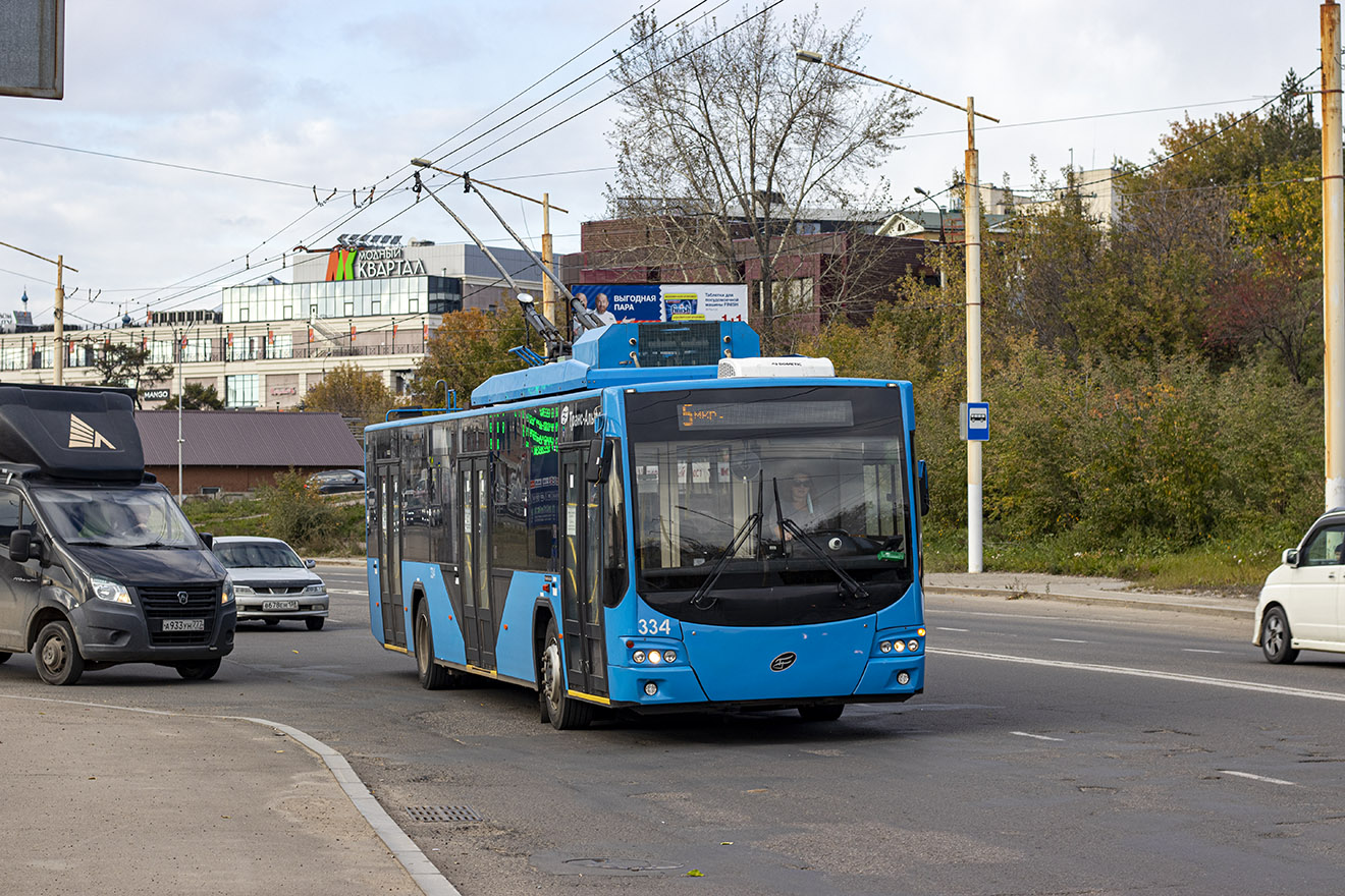 Irkutsk, VMZ-5298.01 “Avangard” č. 334; Irkutsk — Launch of trolleybus traffic on 3 July street
