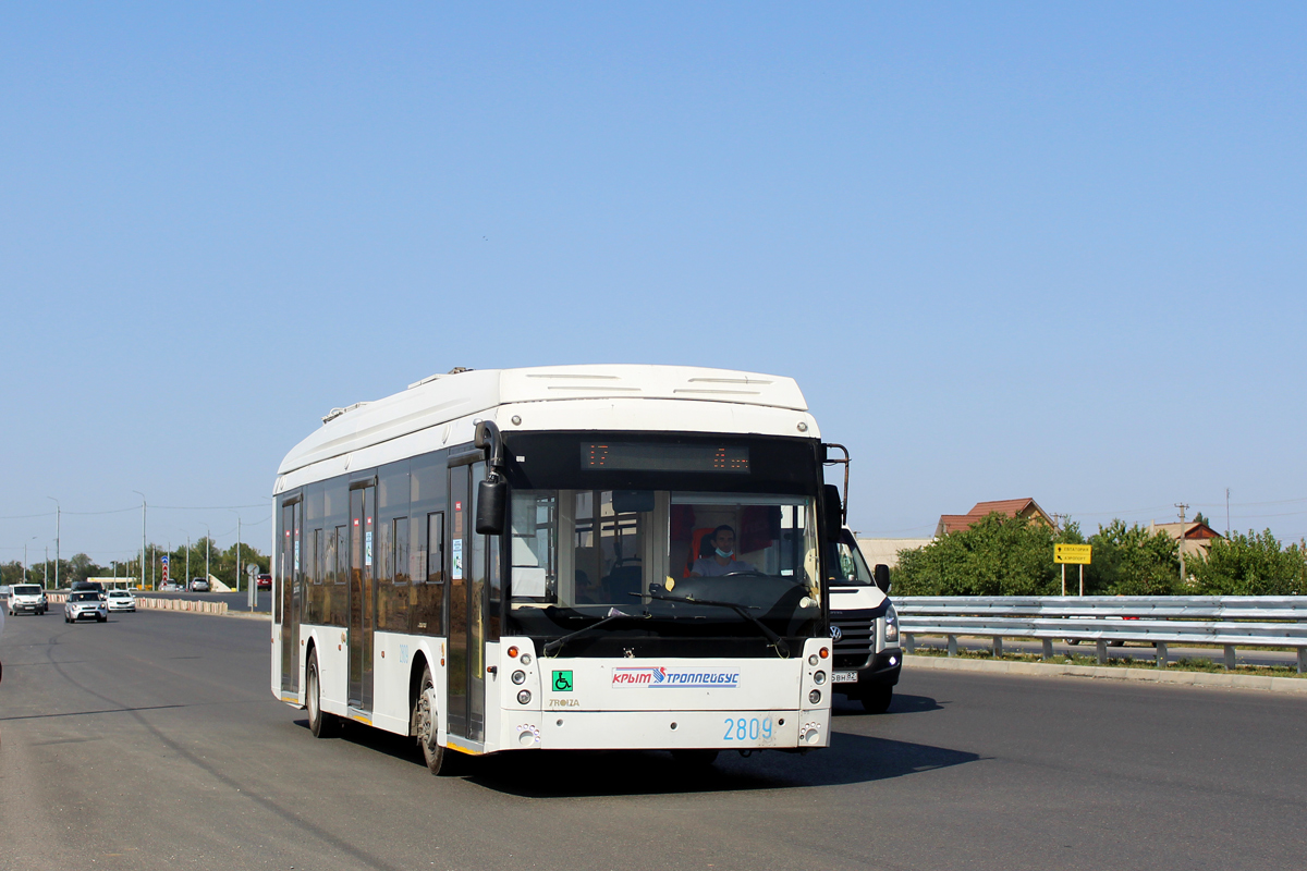 Crimean trolleybus, Trolza-5265.03 “Megapolis” # 2809; Crimean trolleybus — The movement of trolleybuses without CS (autonomous running).