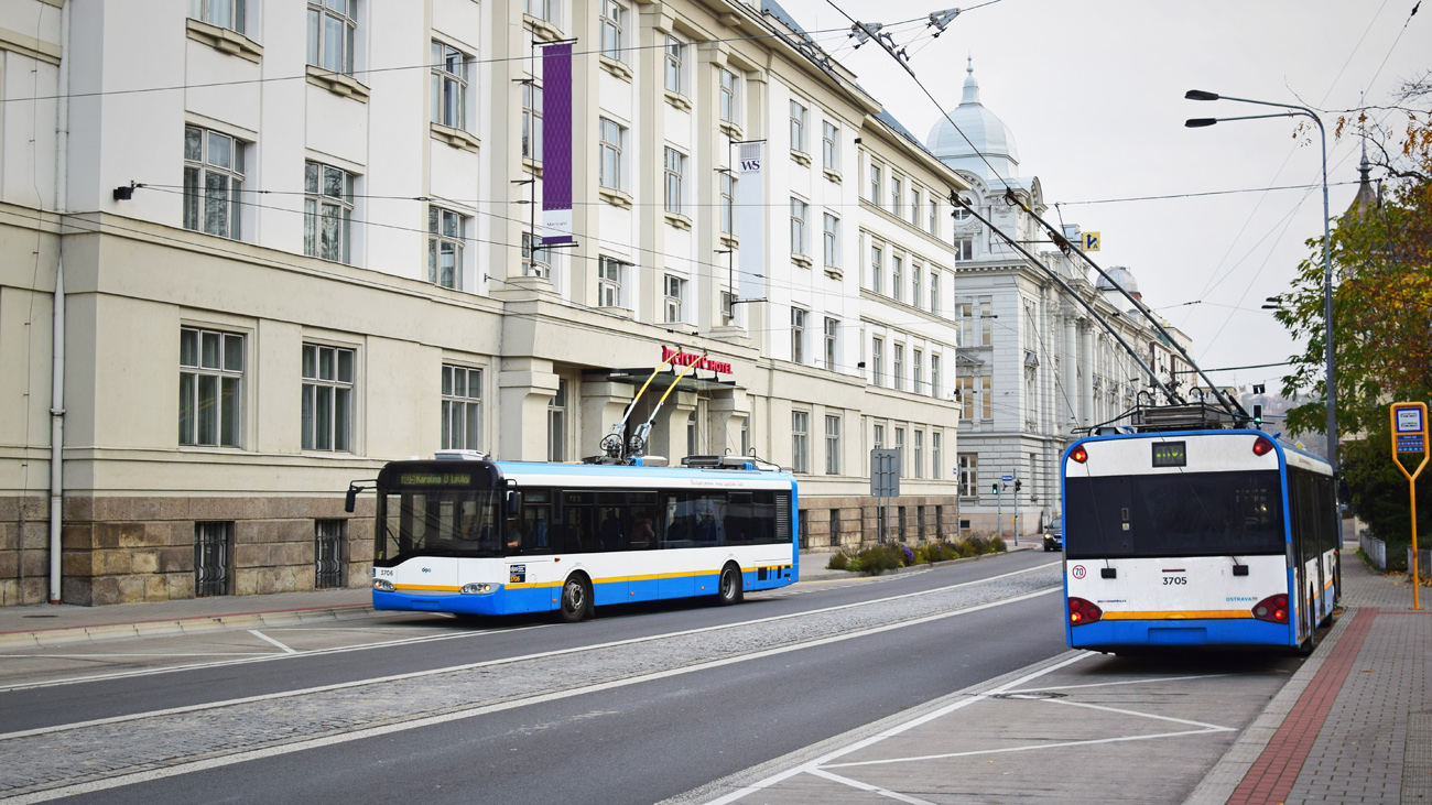 Острава, Solaris Trollino II 12 AC № 3706; Острава, Solaris Trollino II 12 AC № 3705