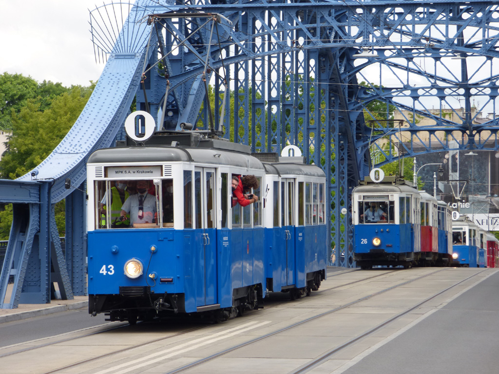 Cracovia, Konstal 4N nr. 43; Cracovia — Parade of historic "N" type trams