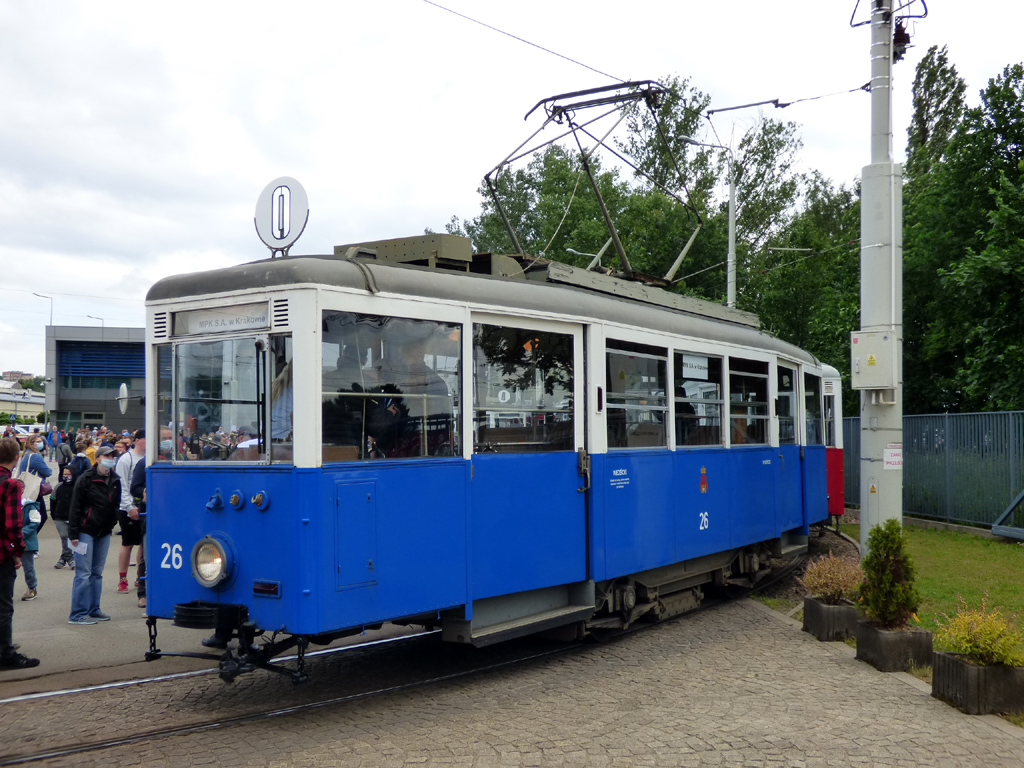 Cracovie, Konstal N N°. 26; Cracovie — Parade of historic "N" type trams