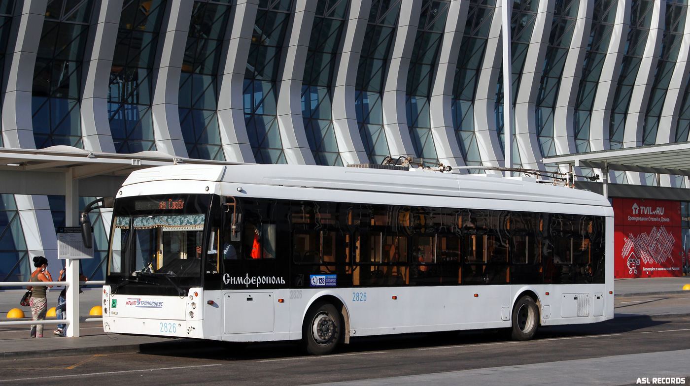 Krím-trolibusz, Trolza-5265.03 “Megapolis” — 2826; Krím-trolibusz — The movement of trolleybuses without CS (autonomous running).