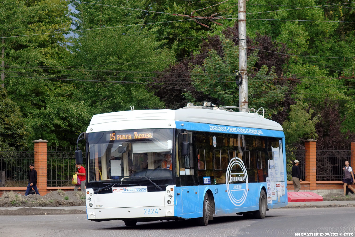Crimean trolleybus, Trolza-5265.03 “Megapolis” № 2824; Crimean trolleybus — The movement of trolleybuses without CS (autonomous running).