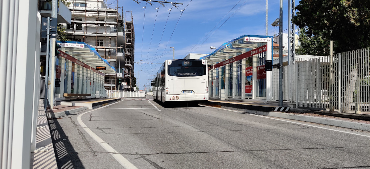 Римини — Инфраструктура линии скоростного троллейбуса Metromare