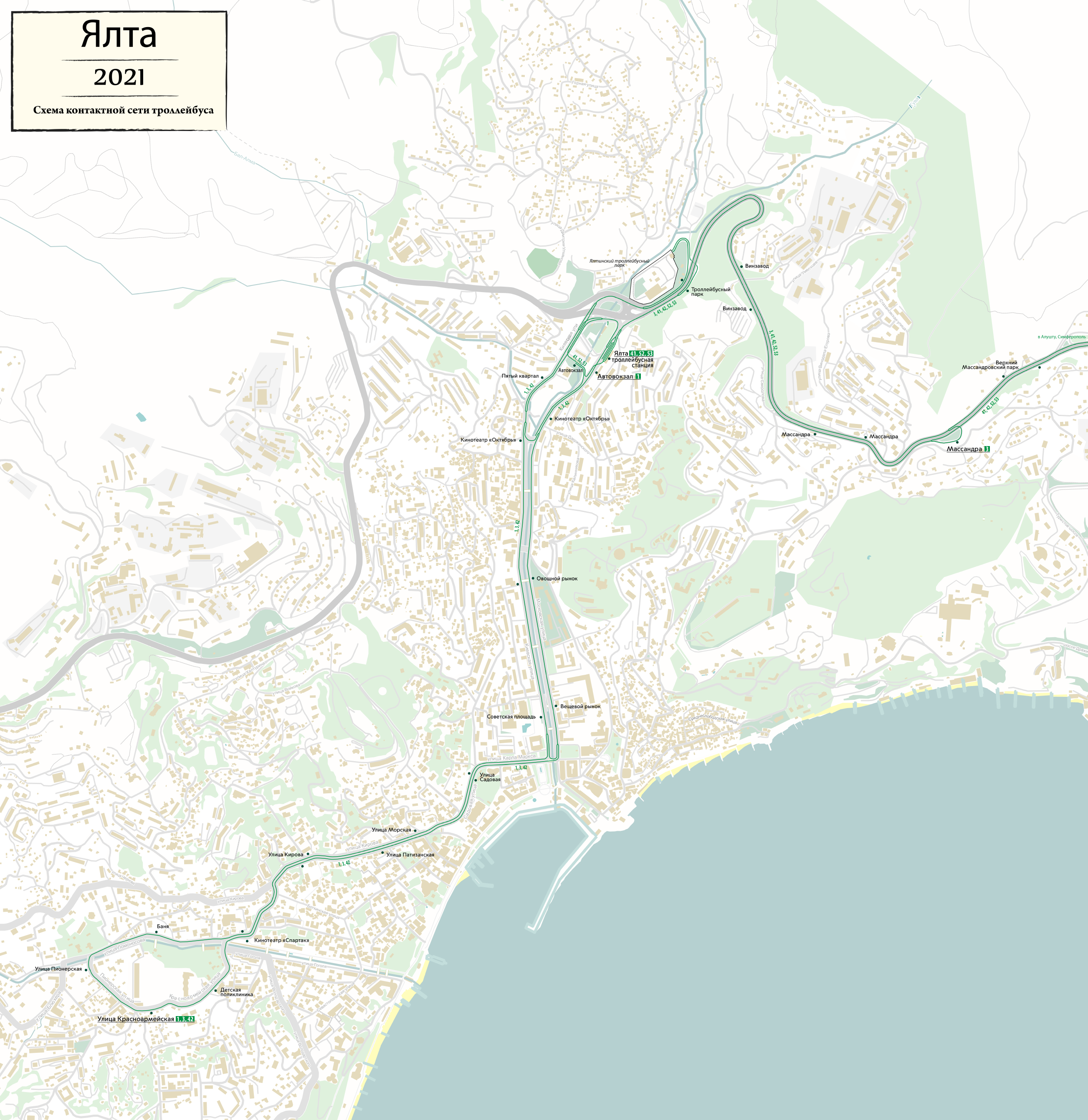 Crimean trolleybus — Maps and Timetables