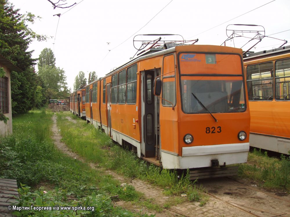 София, Т6М-700 № 823; София — Исторически снимки — Трамвайни мотриси (1990–2010)