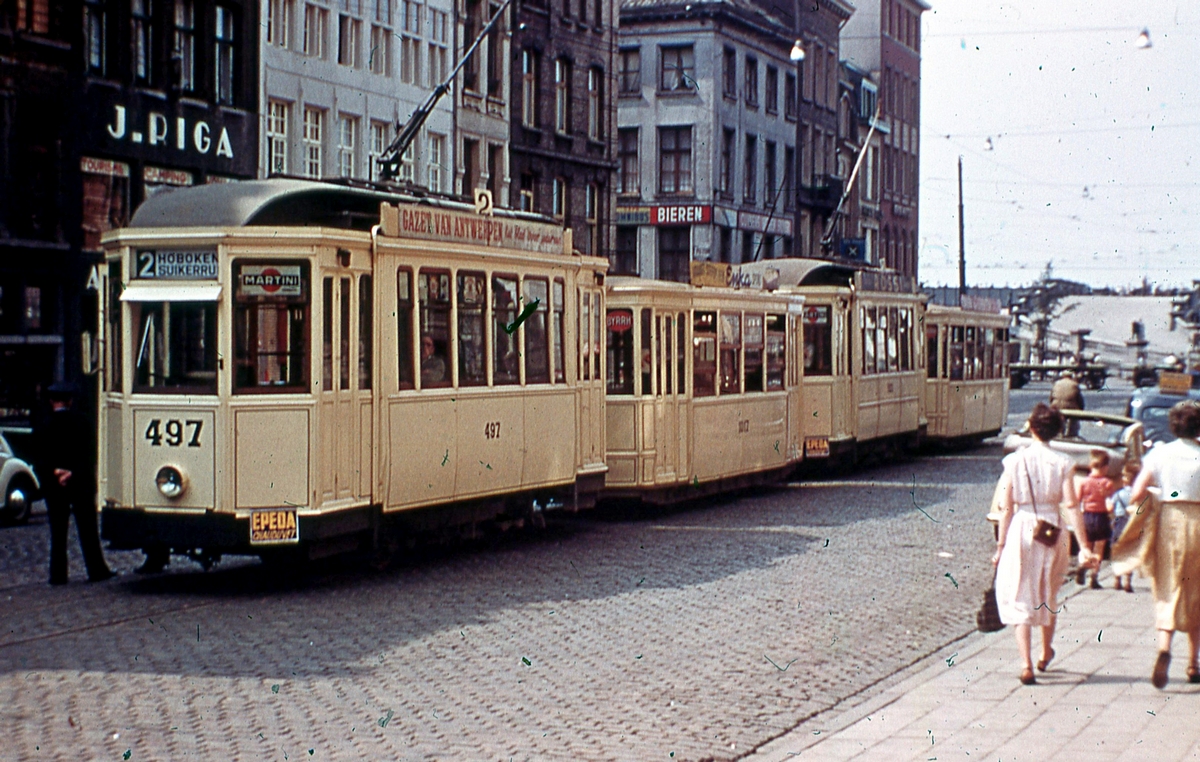 Antwerpen, Energie 2-axle motor car nr. 497; Antwerpen — Old photos (city trams Antwerpen)