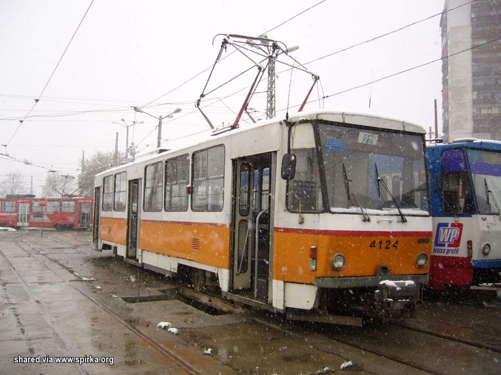 Sofia, Tatra T6B5B № 4124; Sofia — Tram depots: [2] Krasna poliana