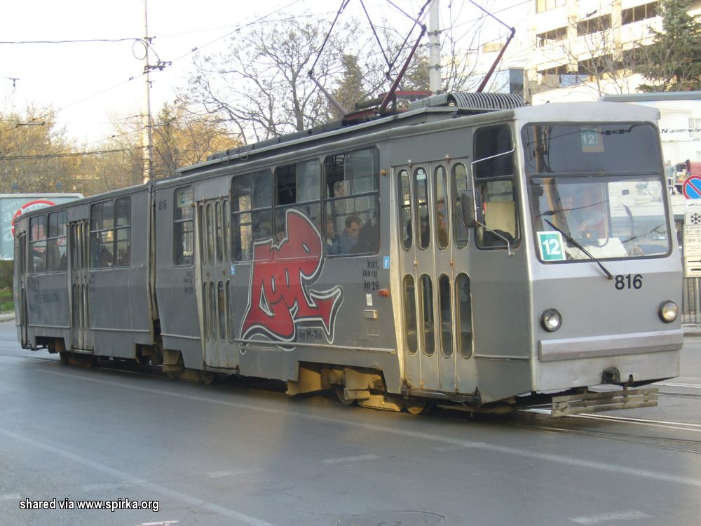 София, Т6М-700 № 816; София — Исторически снимки — Трамвайни мотриси (1990–2010)