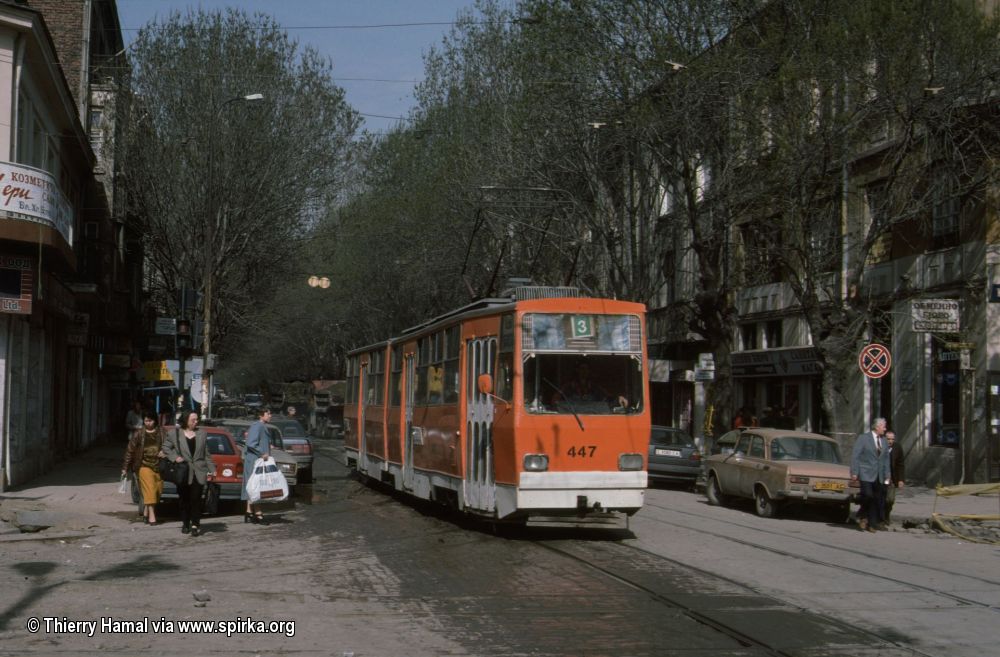 Sofia, T6M-400 (Sofia-100) # 447; Sofia — Historical — Тramway photos (1990–2010)