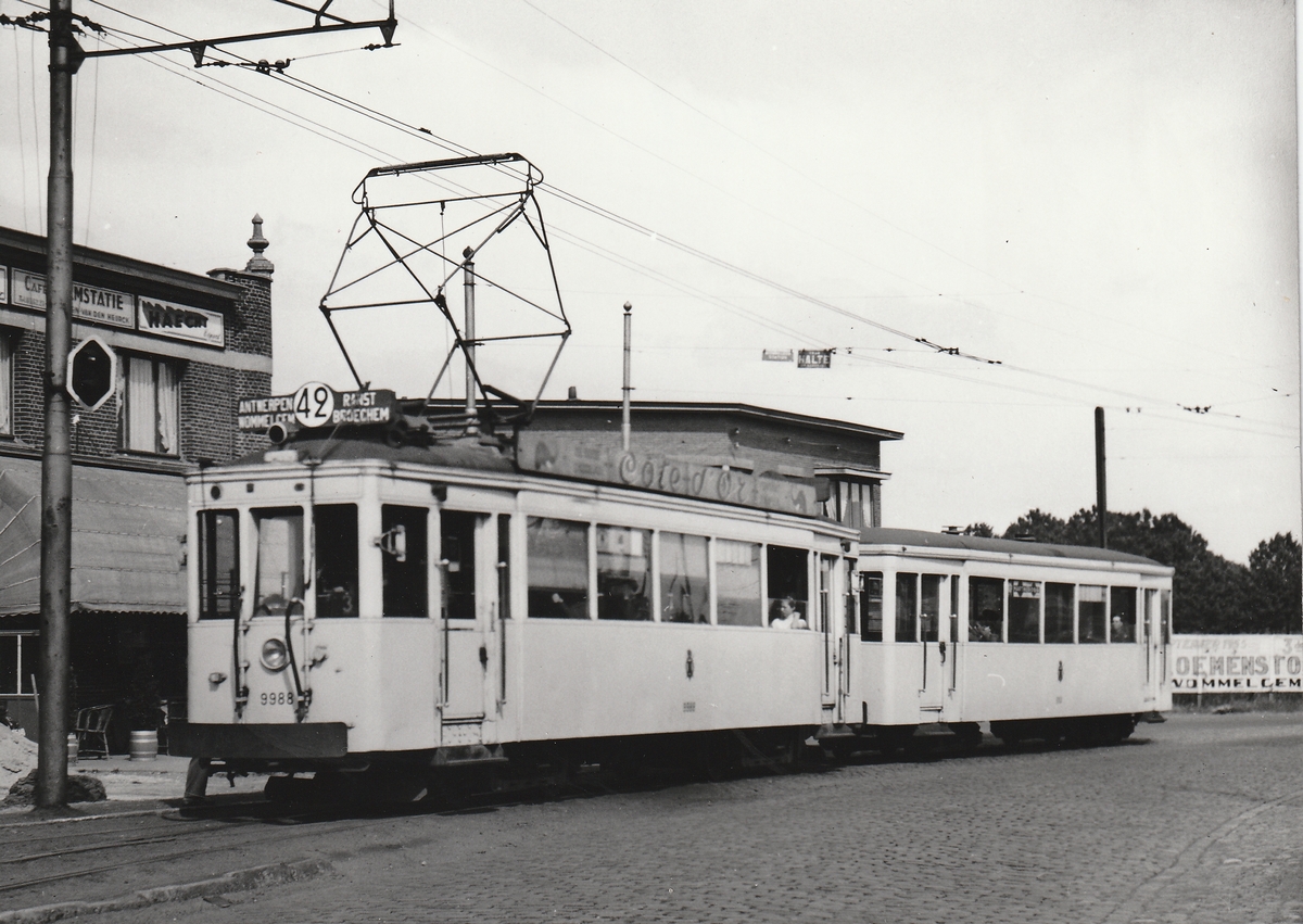 Антверпен, SNCV Standard деревянный моторный № 9988; Антверпен — Старые фотографии (N.M.V.B. — Interurban trams)