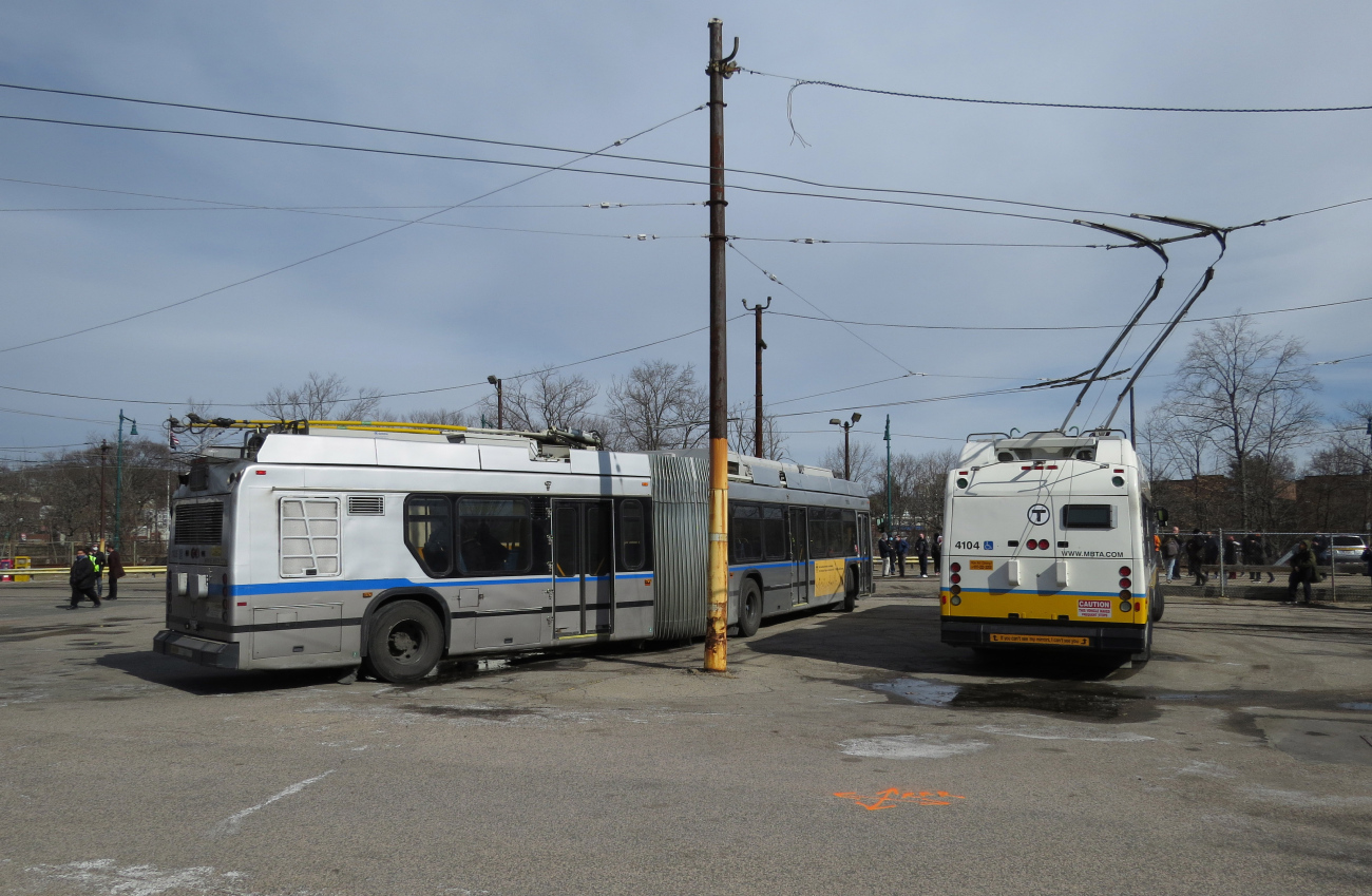 Бостон, Neoplan DMA-460LF № 1105; Бостон, Neoplan AN440LF-ETB № 4104; Бостон — Прощание с троллейбусами Кембриджа — Поездка 19.02.2022