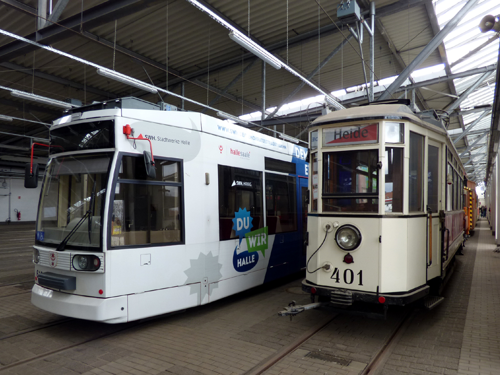 Halle, Duewag MGT6D — 610; Halle, Lindner/SSW 2-axle motor car — 401
