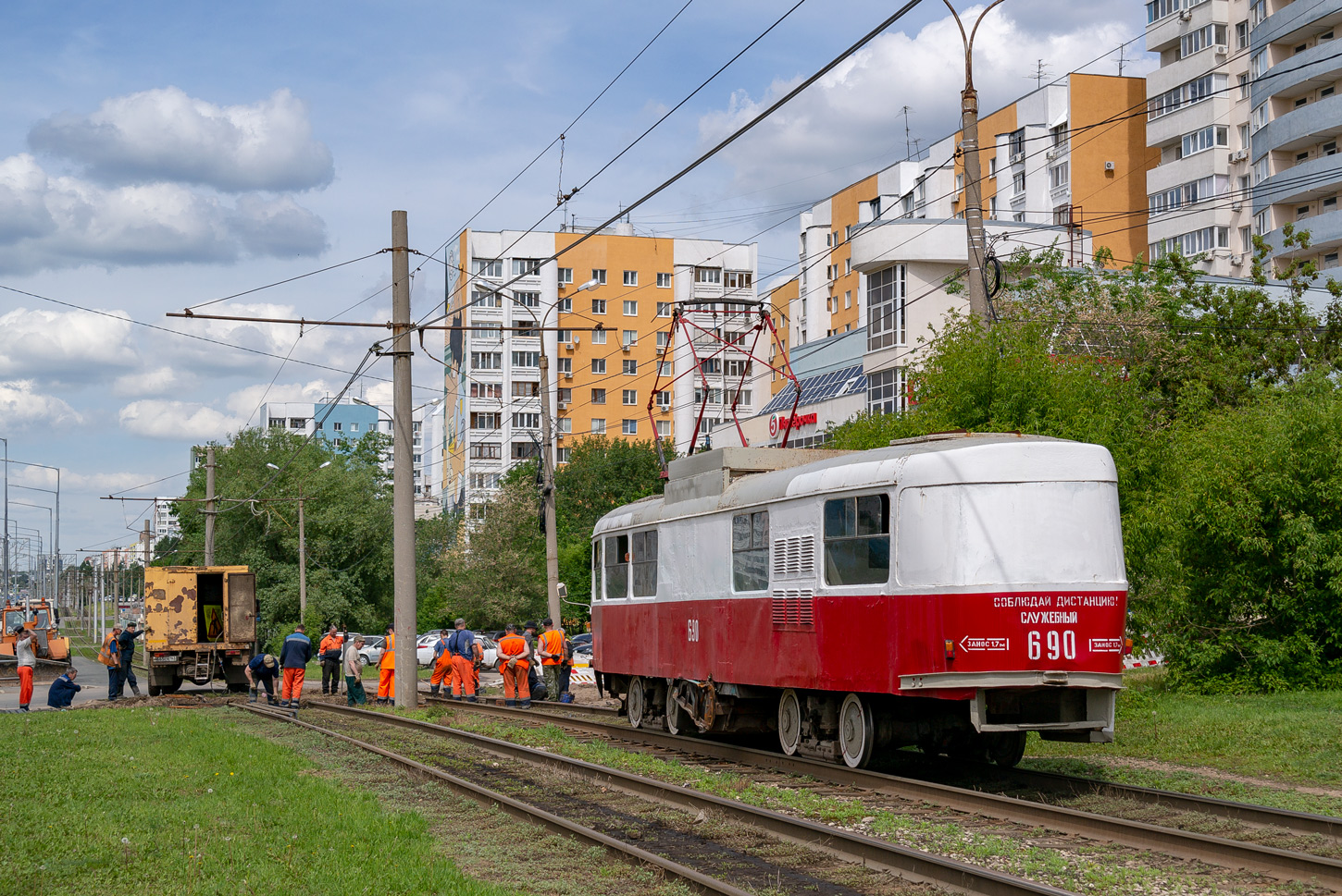 Самара, Tatra T3SU (двухдверная) № 690; Самара — Строительство и ремонты трамвайных линий