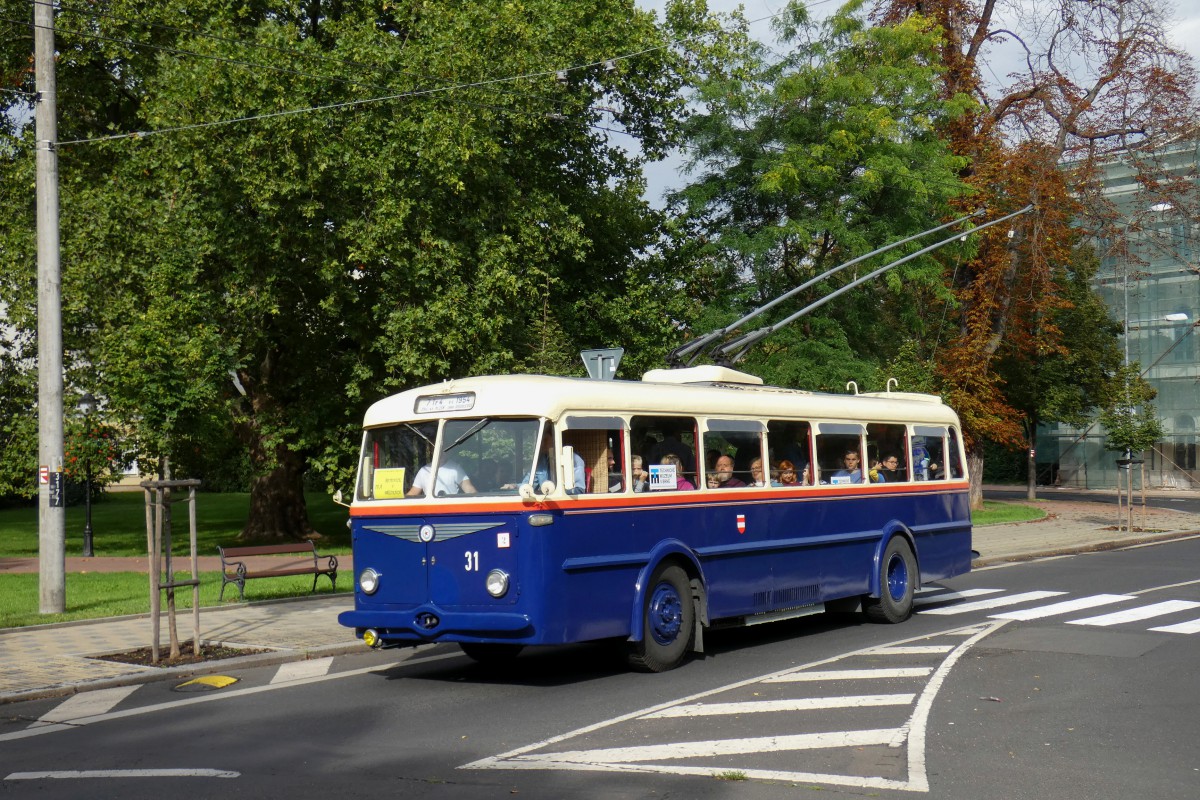 Брно, Škoda 7Tr4 № 31; Теплице — Троллейбусы других городов; Теплице — Юбилей: 70 лет Теплицкому троллейбусу (10.09.2022)