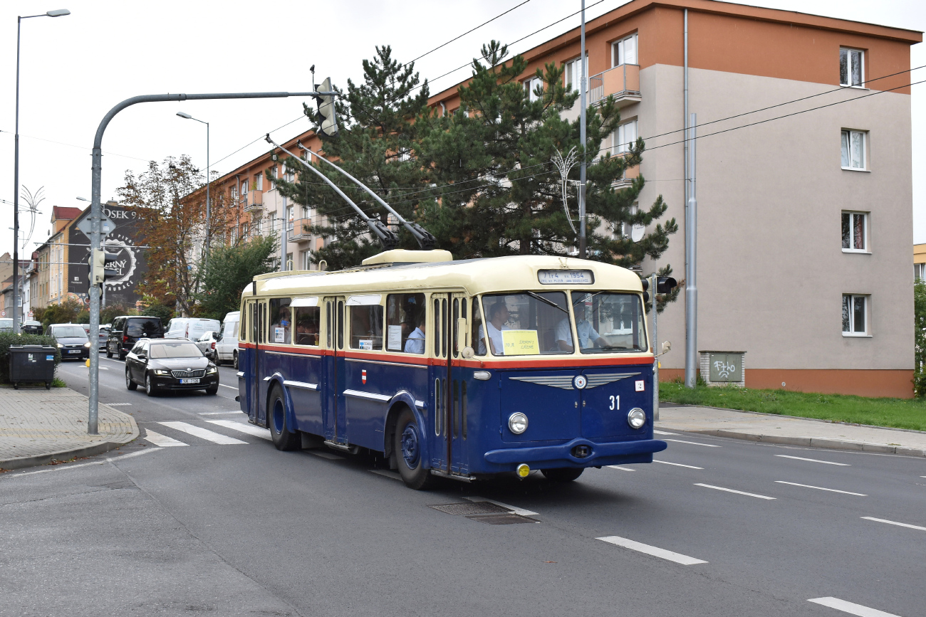 Brno, Škoda 7Tr4 č. 31; Teplice — Oslavy 70 let trolejbusů v Teplicích (10.9.2022); Teplice — Trolleybuses of other cities • Trolejbusy z jiných měst