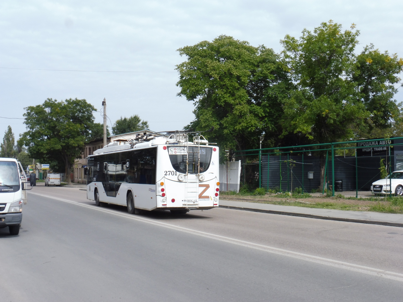 Krymo troleibusai, VMZ-5298.01 “Avangard” nr. 2701; Krymo troleibusai — The movement of trolleybuses without CS (autonomous running).