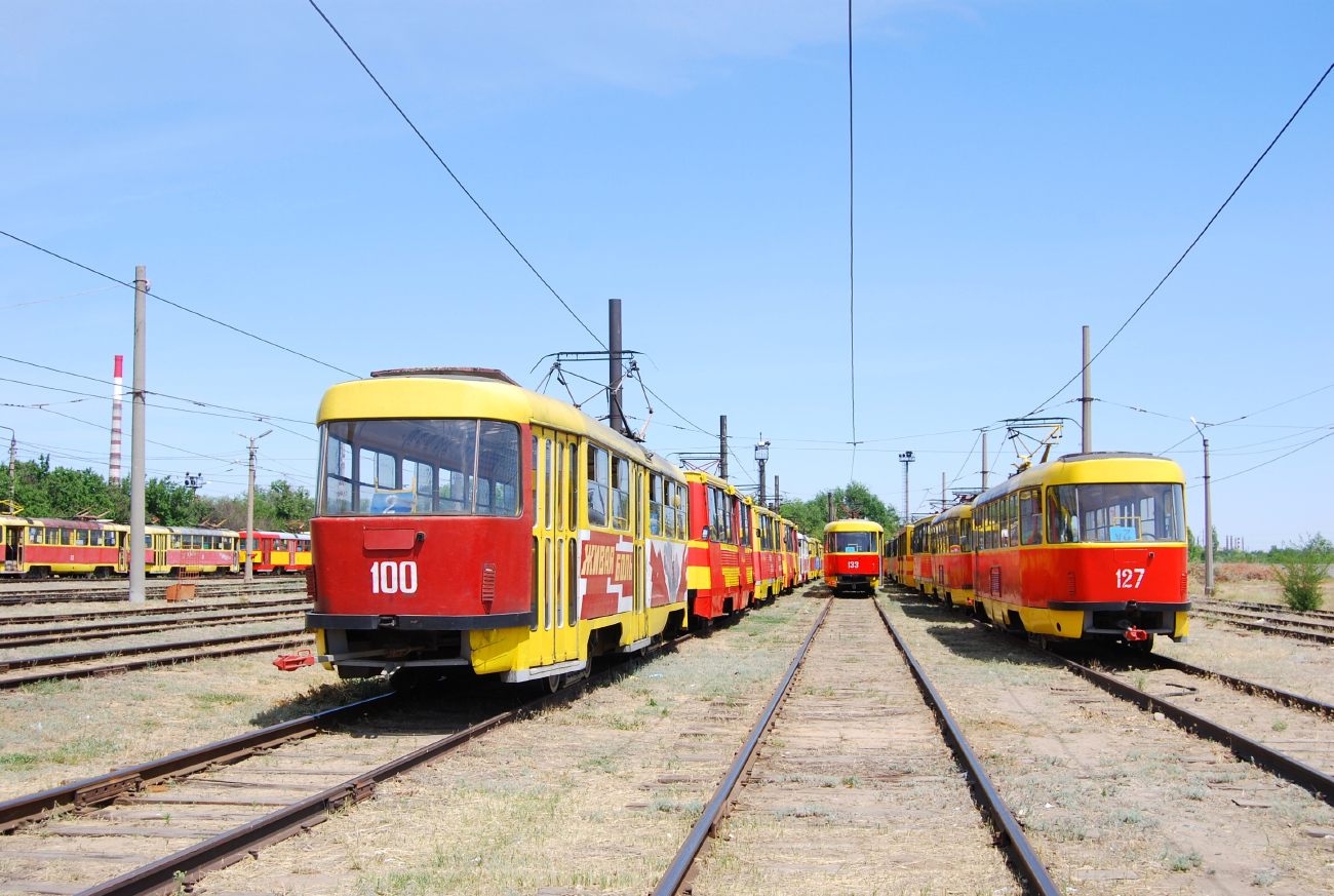 Волжский, Tatra T3SU № 100; Волжский, Tatra T3SU № 127; Волжский — Трамвайное депо
