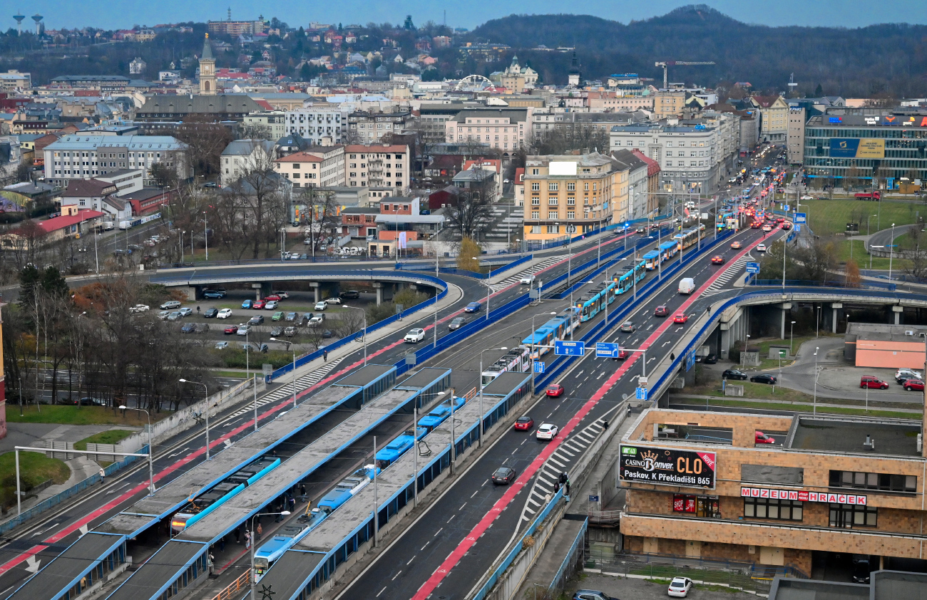 Ostrava — Tramway Lines and Infrastructure; Ostrava — Views from Tieto Towers