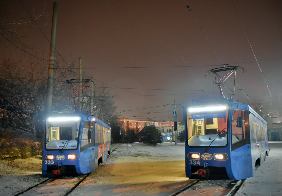 Владивосток, 71-619К № 333; Владивосток, 71-619К № 334; Владивосток — Тематические трамваи