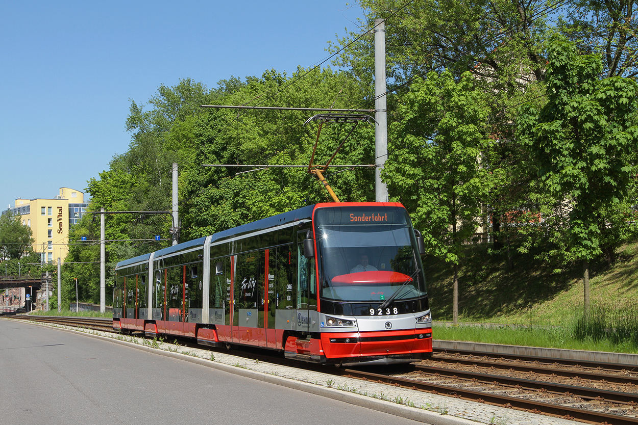 Chemnitz, Škoda 15T3 ForCity Alfa Praha № 9238; Chemnitz — Trams from other cities • Fahrzeuge aus anderen Städten