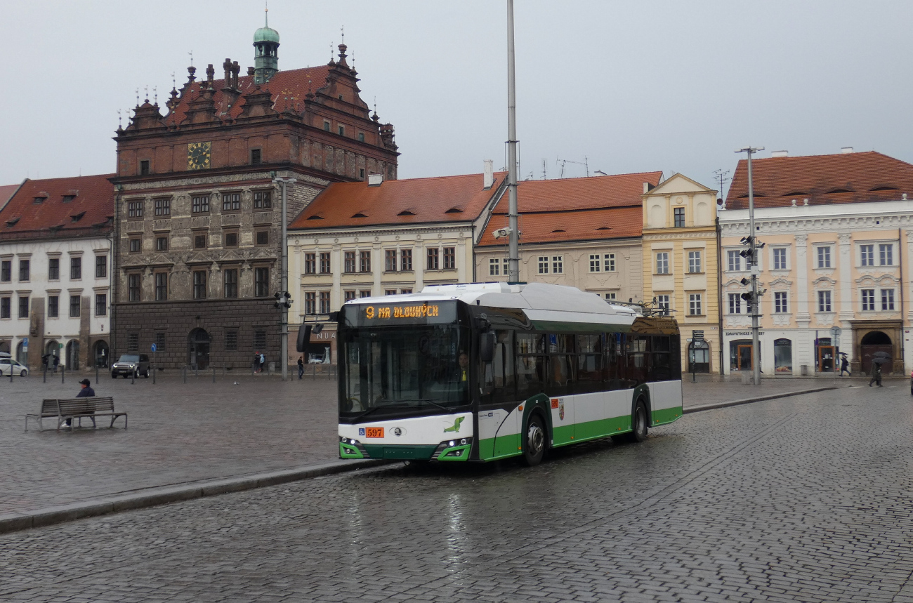 Plzeň, Škoda 26Tr Solaris IV № 597; Plzeň — Propagační linka č. 9 na Lochotín / Promotional line no. 9 in Lochotín