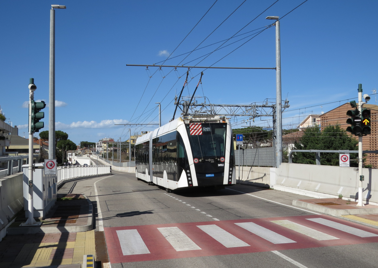 Rimini, Van Hool Exqui.City 18 # 36512; Rimini — Metromare Rapid Trolleybus Line's Infrastructure