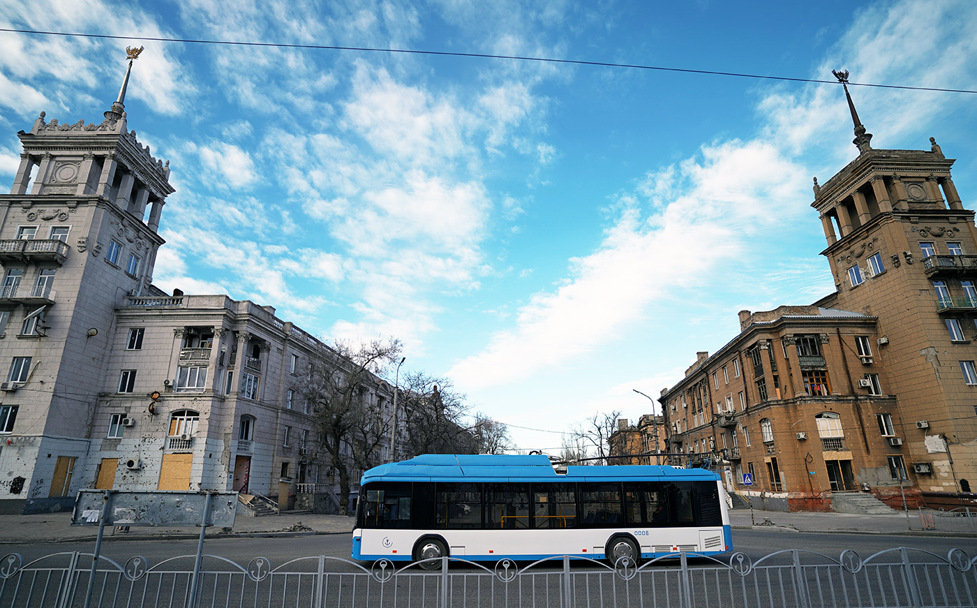 Mariupol, AKSM 32100D (BKM-Ukraine) # 0008 (1515); Mariupol — Miscellaneous photos; Mariupol — Trolleybus lines and loops