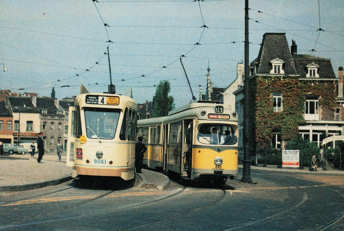 Brussels, MIVB/STIB Series 9000 № 9061; Brussels, Duewag GT6 № 840; Brussels — Old photos MIVB / STIB