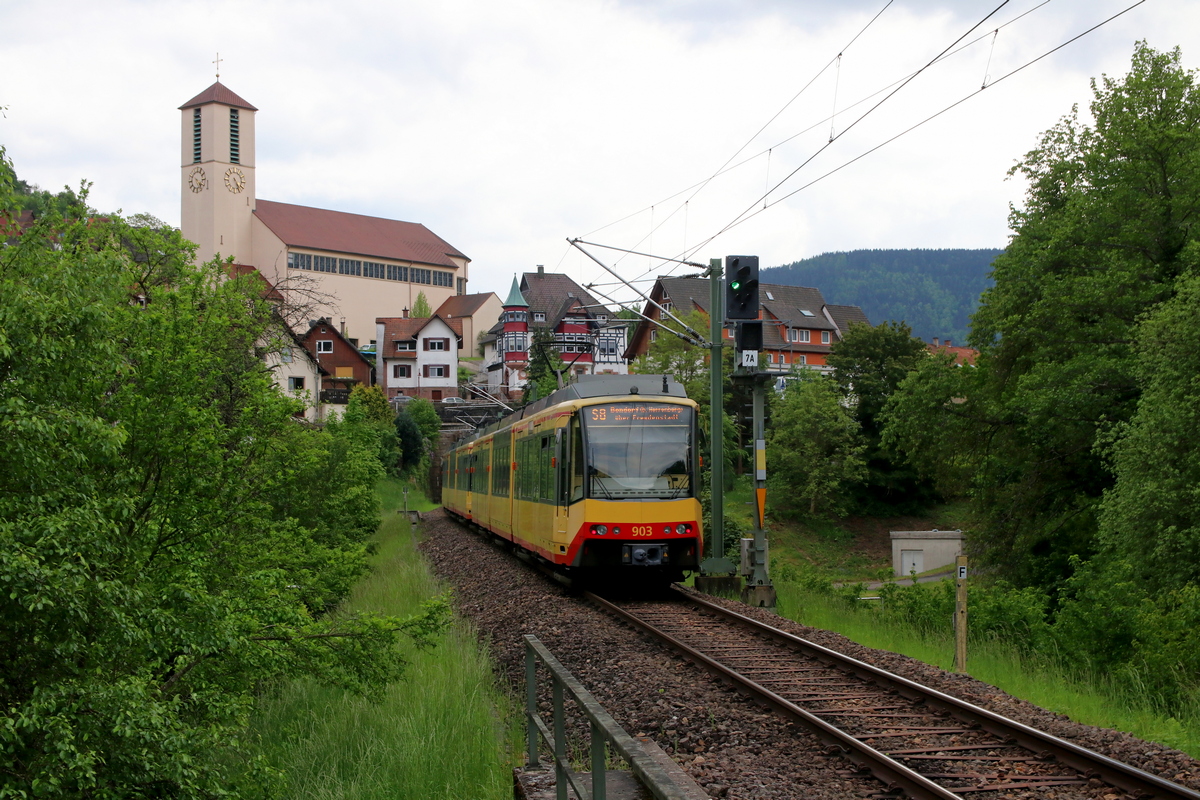 Karlsruhe, Siemens GT8-100D/M-2S № 903; Karlsruhe — Murgtalbahn (Rastatt — Freudenstadt)
