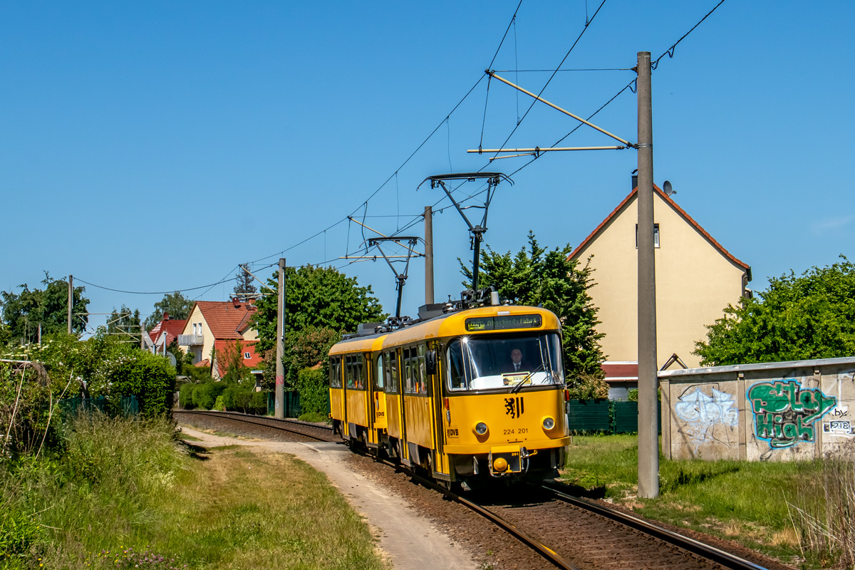 Дрезден, Tatra T4D-MT № 224 201 (201 317); Дрезден — Окончательное прощание с вагонами Татра после 56 лет службы (03.06.2023)