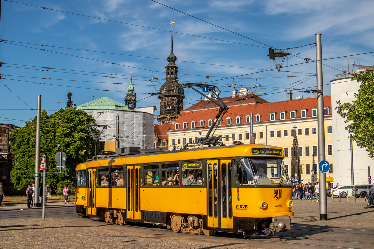 Dresden, Tatra T4D-MT Nr. 224 269 (201 318); Dresden — Final farewell to Tatra trams after 56 years of service (03.06.2023)