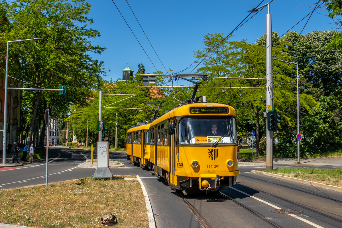 Dresden, Tatra T4D-MT # 224 201 (201 317); Dresden — Final farewell to Tatra trams after 56 years of service (03.06.2023)