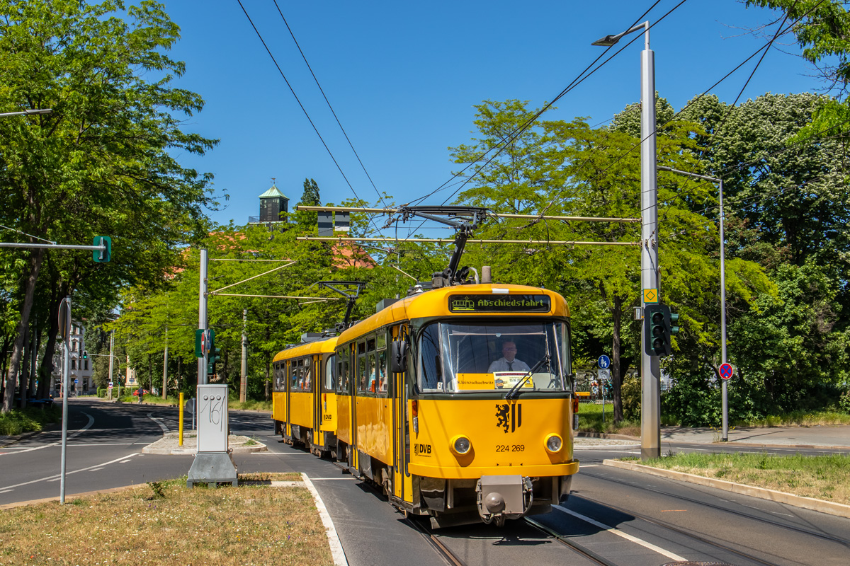 Dresden, Tatra T4D-MT Nr. 224 269 (201 318); Dresden — Final farewell to Tatra trams after 56 years of service (03.06.2023)