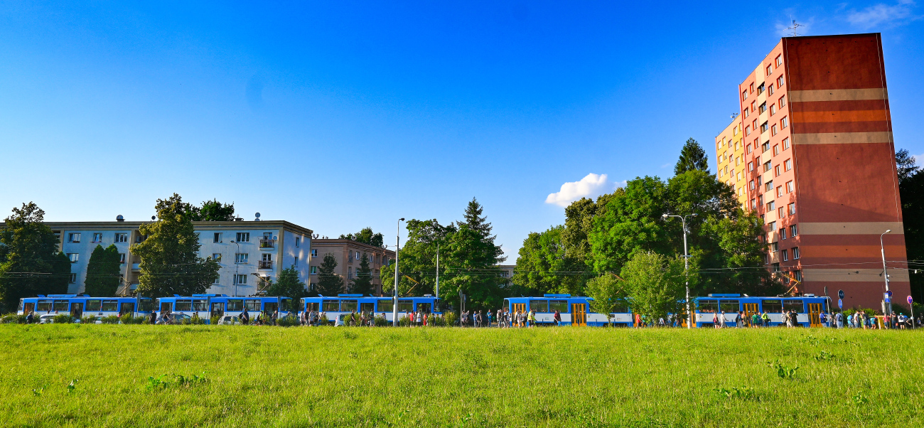 Ostrava, Tatra T6A5 № 1120; Ostrava, Tatra T6A5 № 1121; Ostrava, Tatra T6A5 № 1125; Ostrava, Tatra T6A5 № 1124; Ostrava, Tatra T6A5 № 1127; Ostrava — 29.6.2023 — Farewell of Tatra T6A5 trams